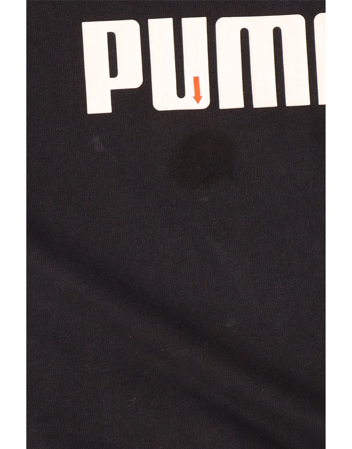 PUMA Womens Graphic Sweatshirt Jumper UK 14 Medium Black