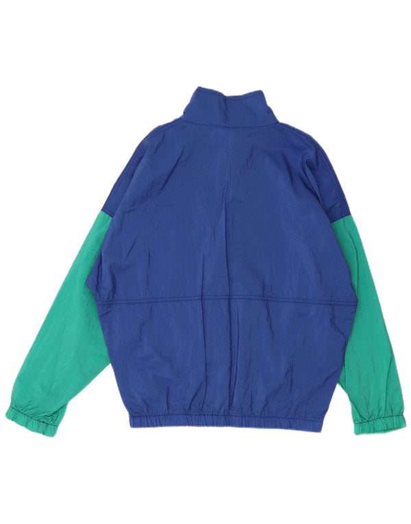 Vintage Mens Pullover Tracksuit Top Jacket XL Blue Colourblock Polyamide