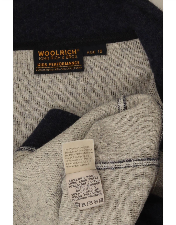 Woolrich Boys Graphic Trening Top Jachetă 11-12 ani Lână bleumarin