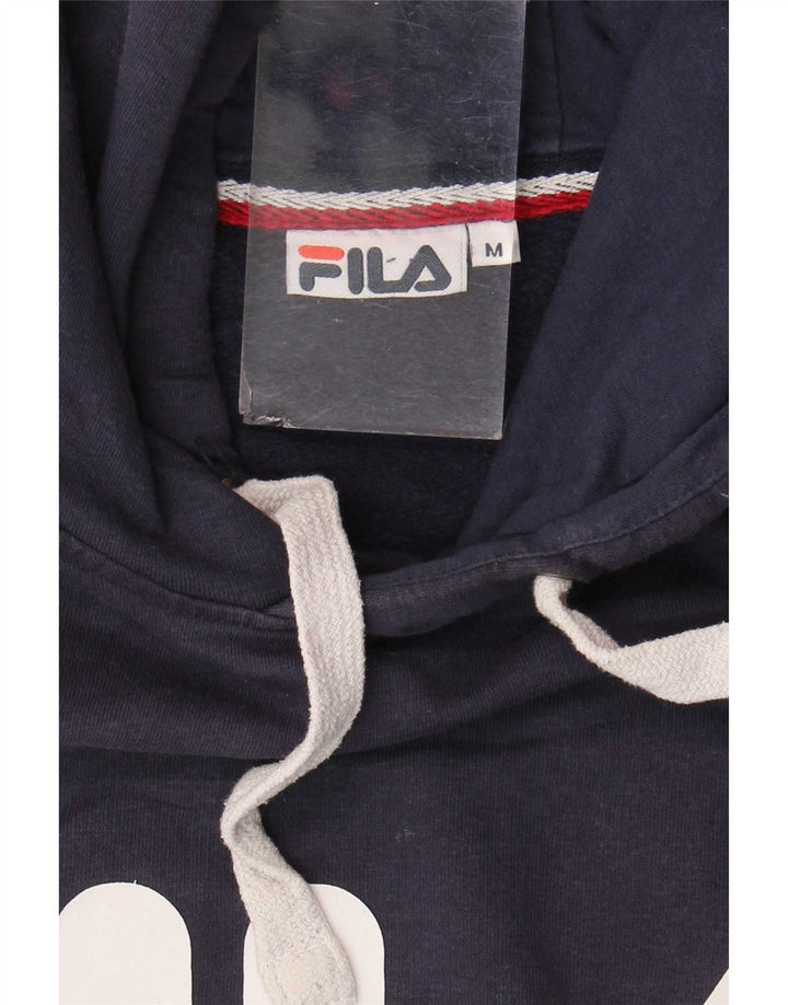 Pulover Fila pentru bărbați cu glugă grafică, mediu bleumarin