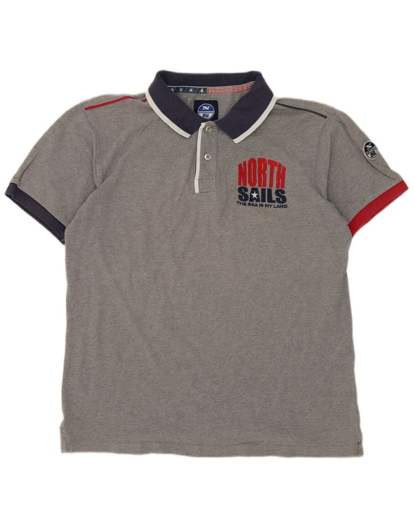 Tricou polo grafic rugby pentru bărbați North Sails XL bumbac gri