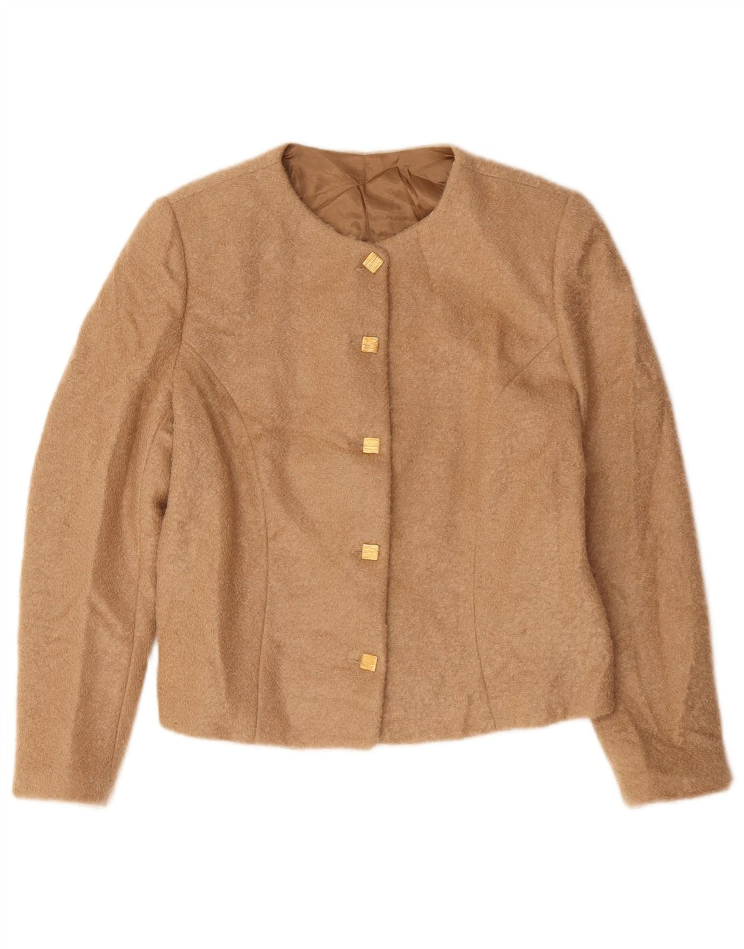 Jachetă vintage pentru femei cu 5 nasturi, UK 14, Bej mediu