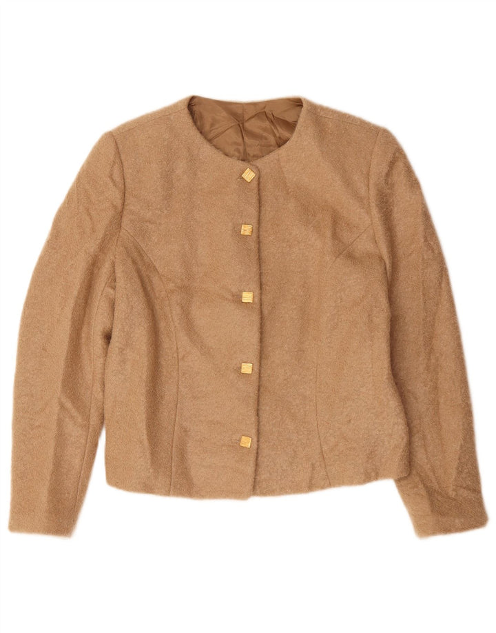 Jachetă vintage pentru femei cu 5 nasturi, UK 14, Bej mediu