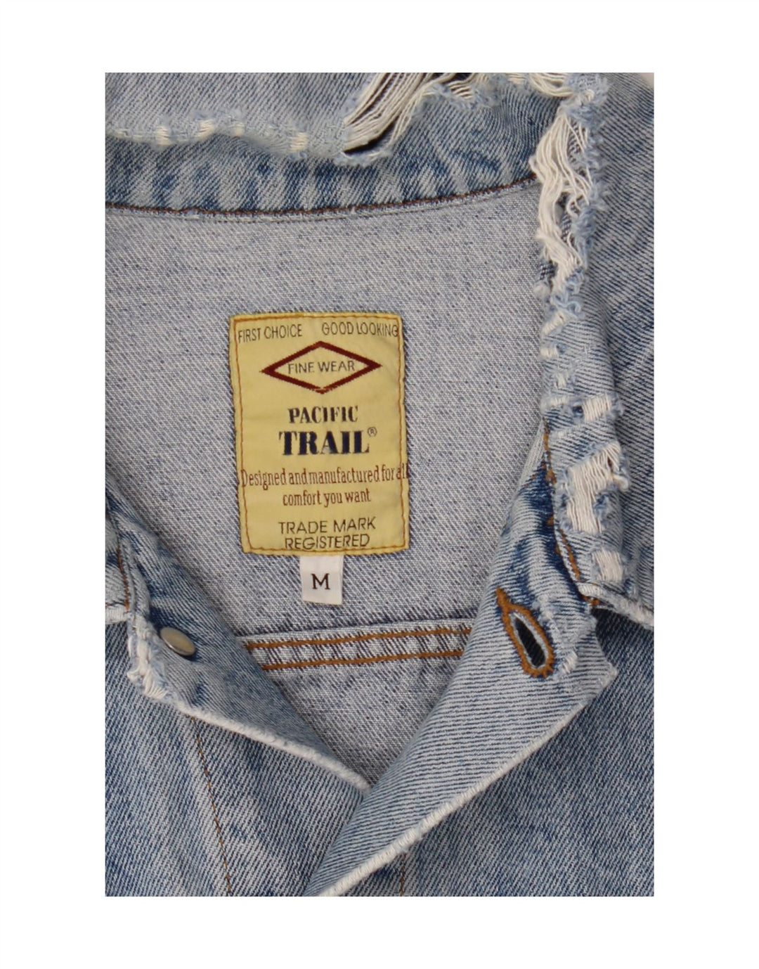 PACIFIC TRAIL Mens Denim Jacket UK 38 Medium Blue Vintage Pacific Trail and Second-Hand Pacific Trail from Messina Hembry 