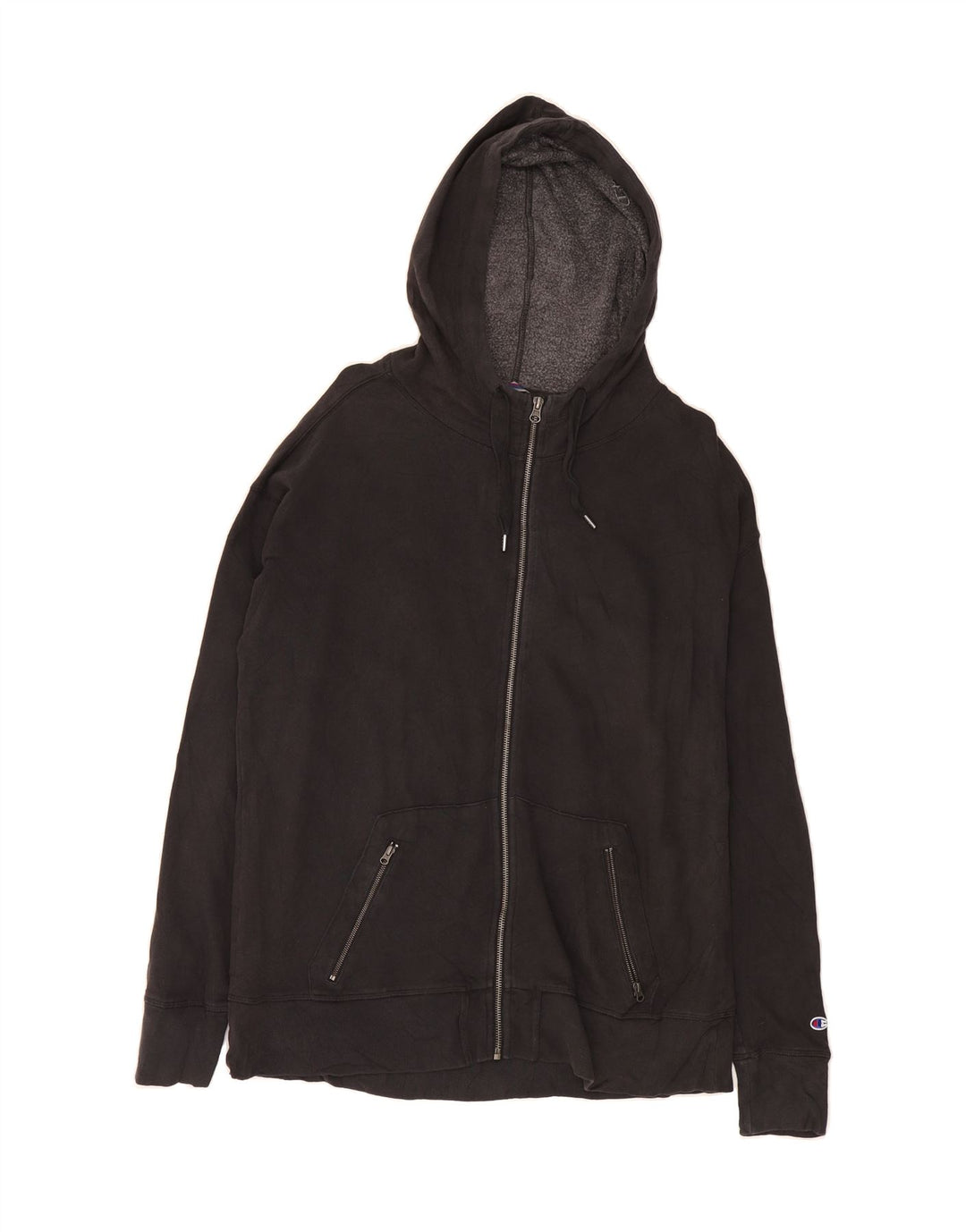 CHAMPION Mens Zip Hoodie Sweater Medium Black Cotton Vintage Champion and Second-Hand Champion from Messina Hembry 