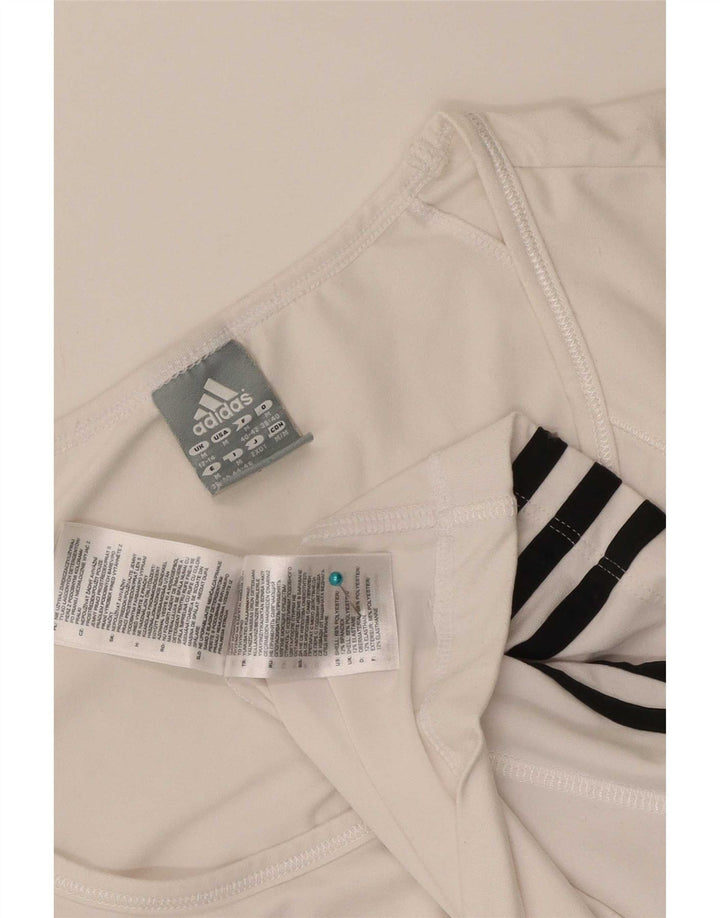 Top tricou Adidas pentru femei UK 12/14 Medium White Colorblock Poliester