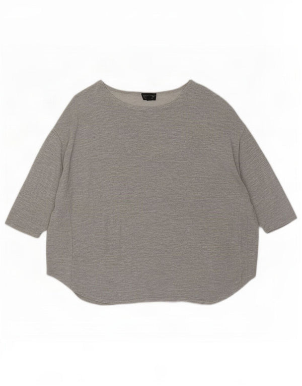 Topshop pentru femei supradimensionat cu mâneci 3/4 UK 12 Medium Gri Viscose