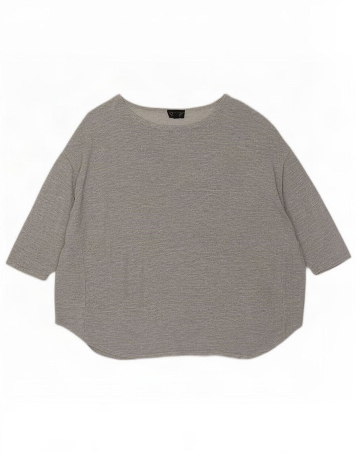 Topshop pentru femei supradimensionat cu mâneci 3/4 UK 12 Medium Gri Viscose