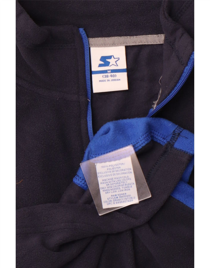 Pulover pentru bărbați STARTER, cu fermoar și gât, din lână, Marea Britanie 38/40, medie, bleumarin, bloc de culoare