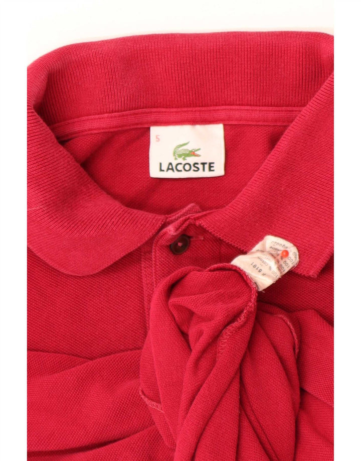 Tricou polo pentru bărbați Lacoste cu mânecă lungă, mărimea 5, bumbac roșu mare