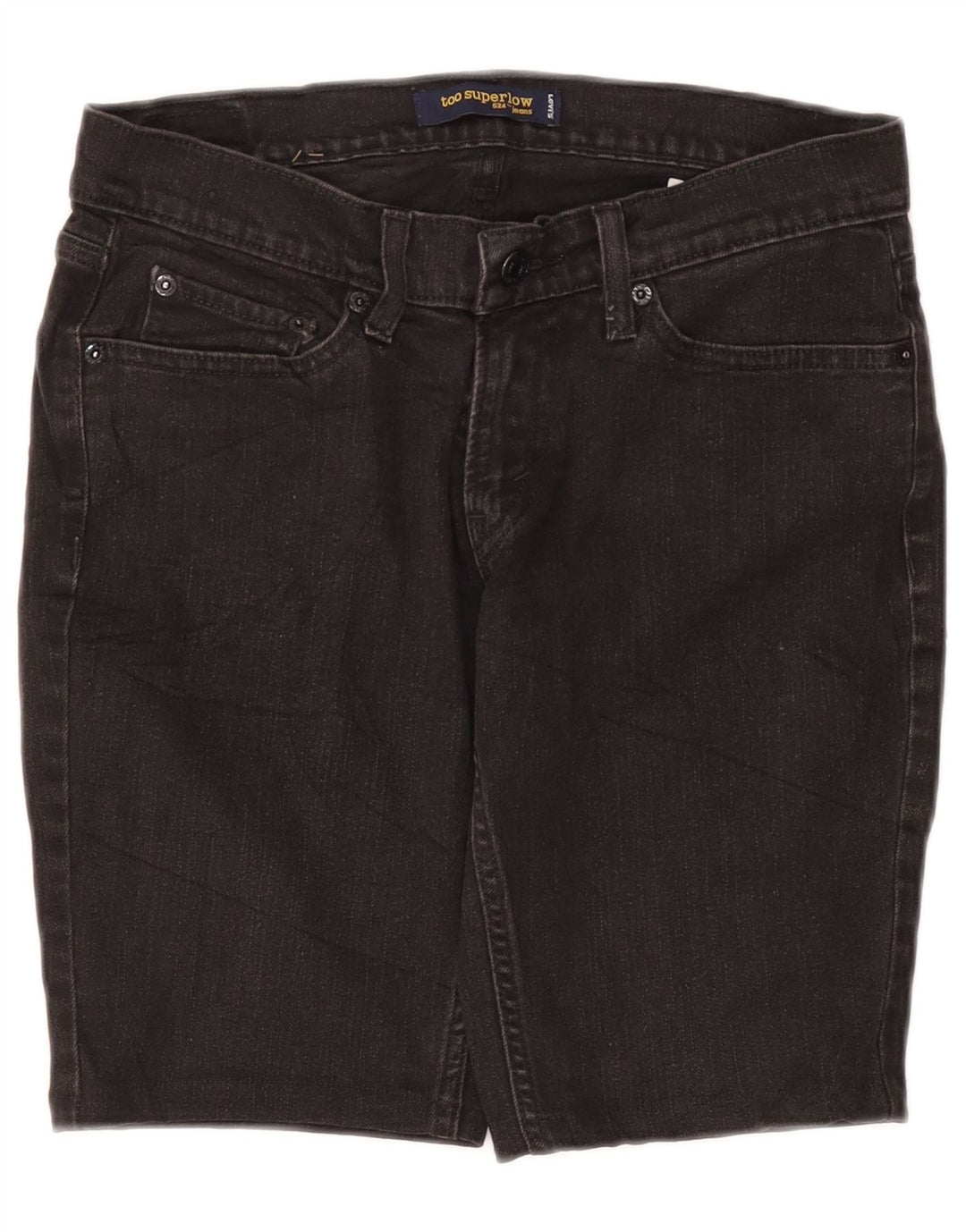 Pantaloni scurți din denim 524 Super Low pentru femei LEVI'S US 7 Medium W30 bumbac gri