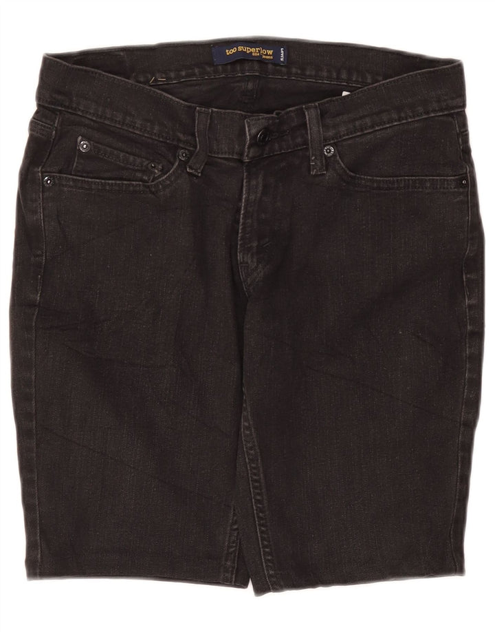 Pantaloni scurți din denim 524 Super Low pentru femei LEVI'S US 7 Medium W30 bumbac gri