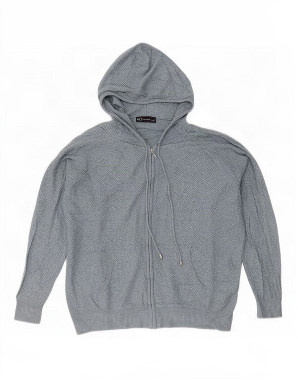 Pulover cardigan cu glugă supradimensionat pentru femei Marks & Spencer UK 16 Large Blue