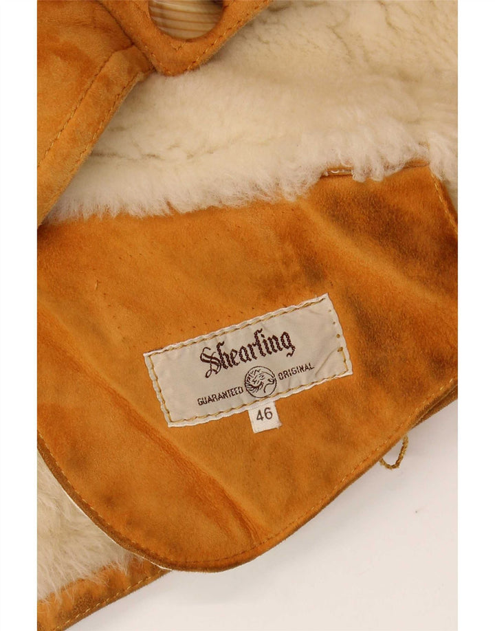 Jachetă vintage pentru femei din shearling IT 46 mare, maro, din shearling