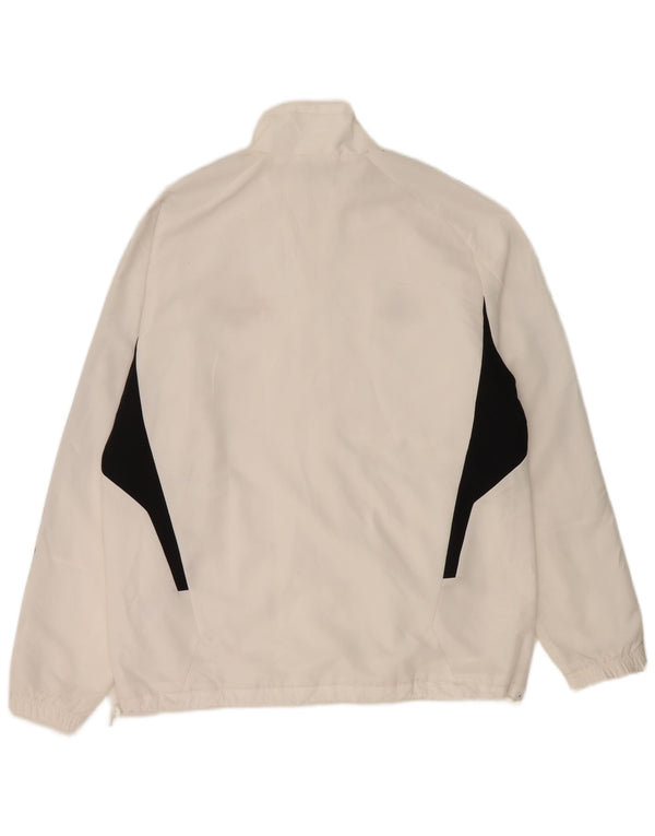 Adidas Mens Tracksuit Top Jacket UK 42/44 Large White Colourblock Polyester