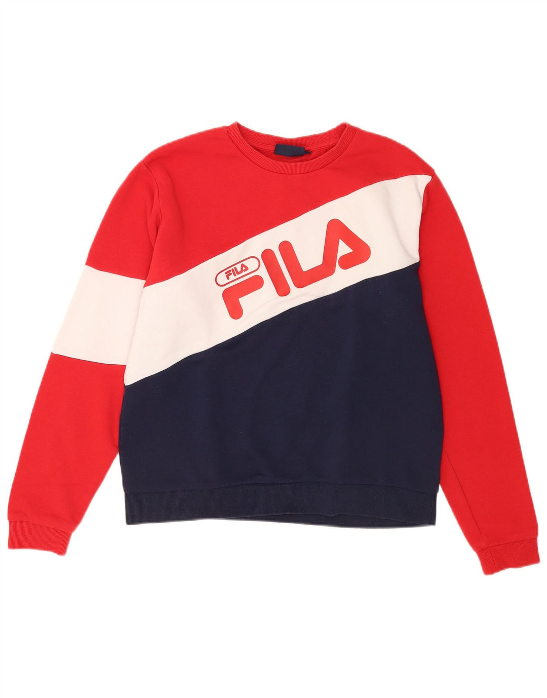 Pulover Fila pentru bărbați cu grafică, bumbac color block, mediu multicolor