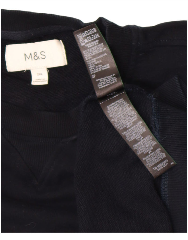 Pulover pentru bărbați Marks & Spencer, 2XL, bumbac bleumarin