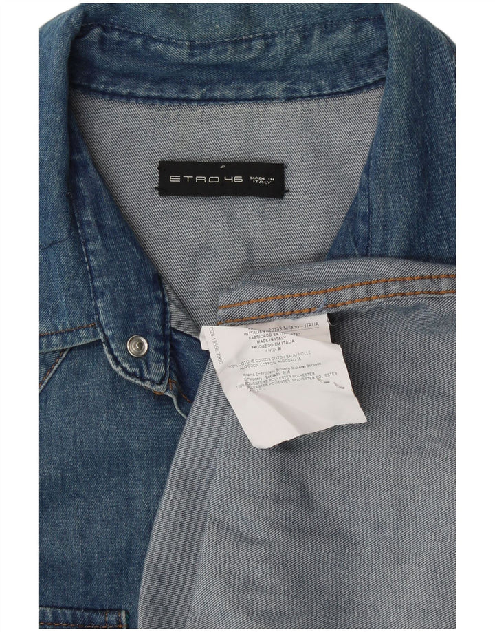 Cămașă supradimensionată Etro pentru femei IT 46 Bumbac Floral Albastru Mare