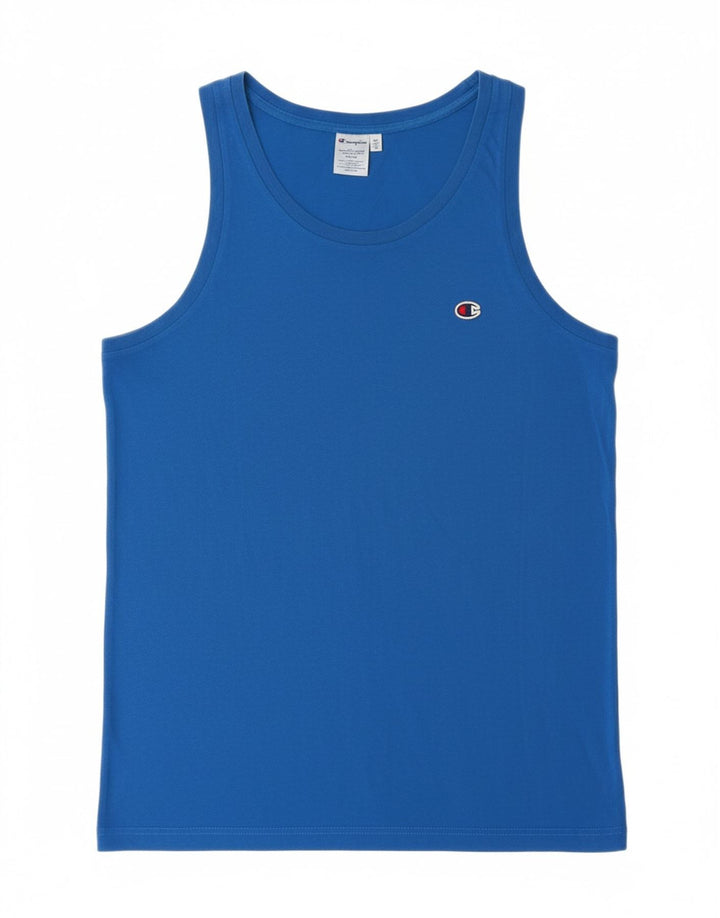 CHAMPION Womens Vest Top UK 16 Large Blue