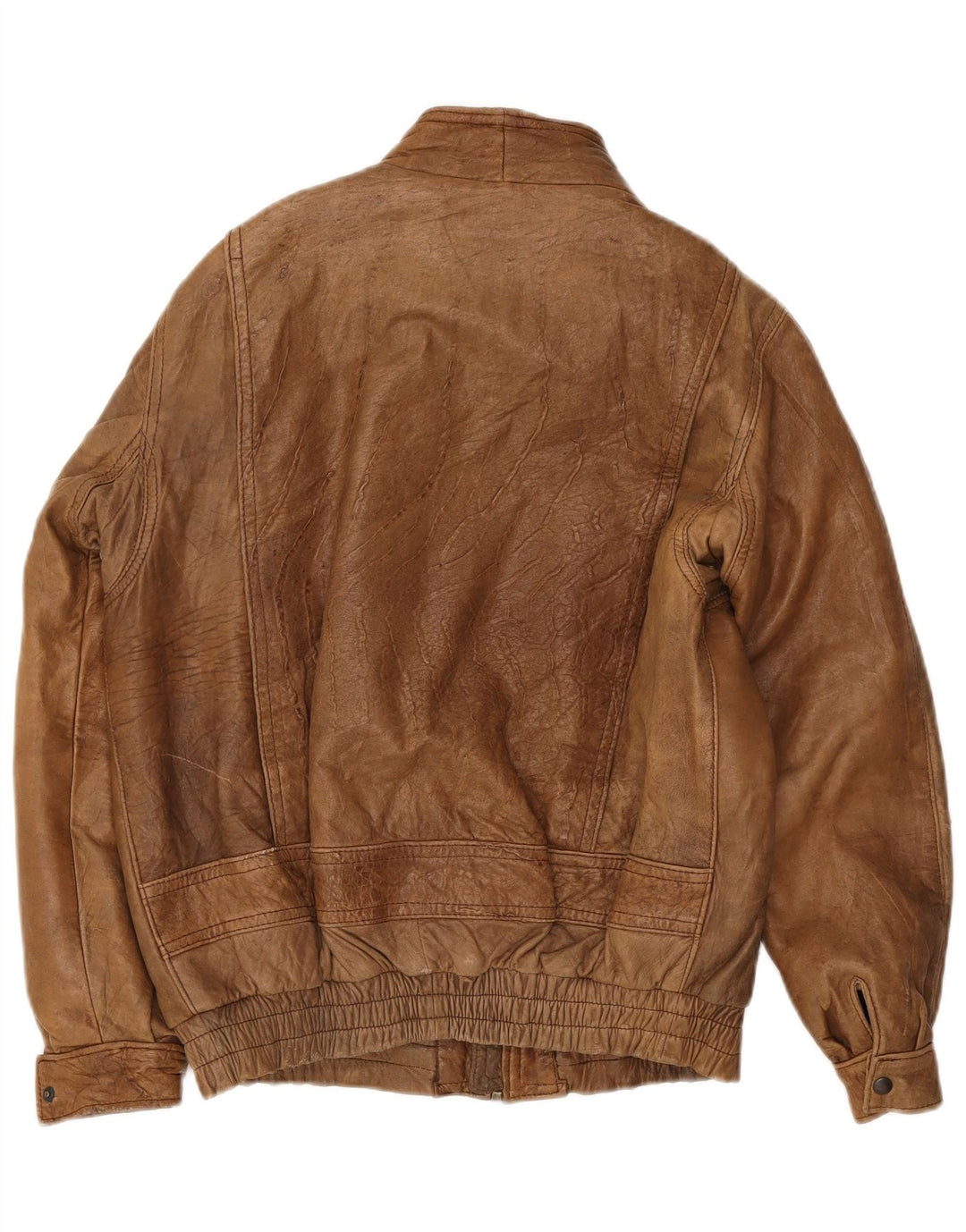 Geacă de piele vintage pentru bărbați IT 48 maro mediu