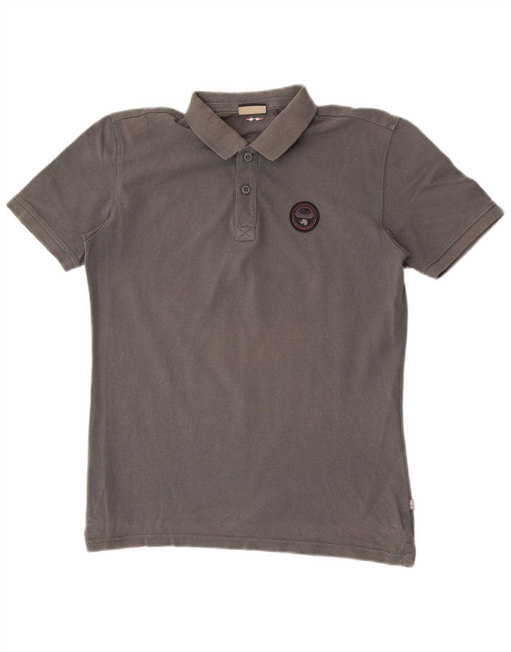 Tricou polo Napapijri Geographic pentru bărbați, gri mic