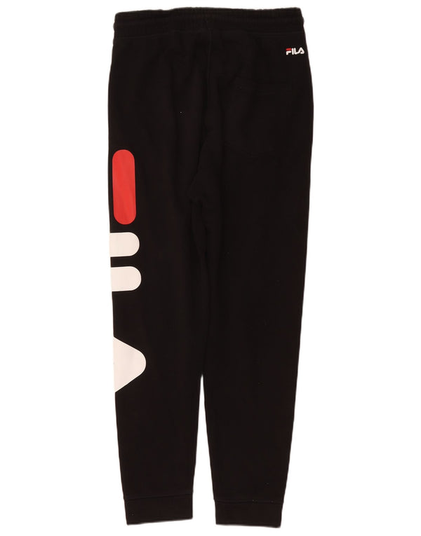 Pantaloni de trening pentru bărbați cu grafică FILA Pantaloni de jogging, bumbac mediu negru