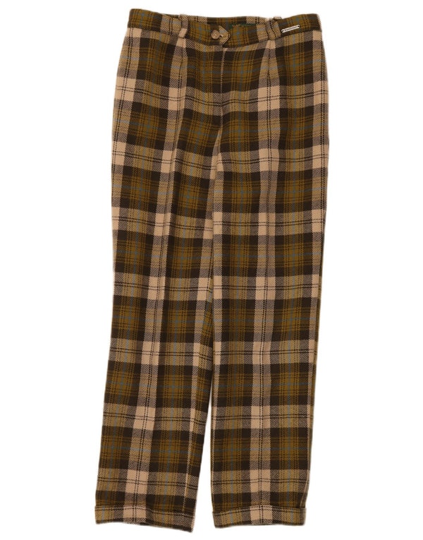 Pantaloni de costum drepți pentru femei Tyroland L28 L27 Kaki carouri