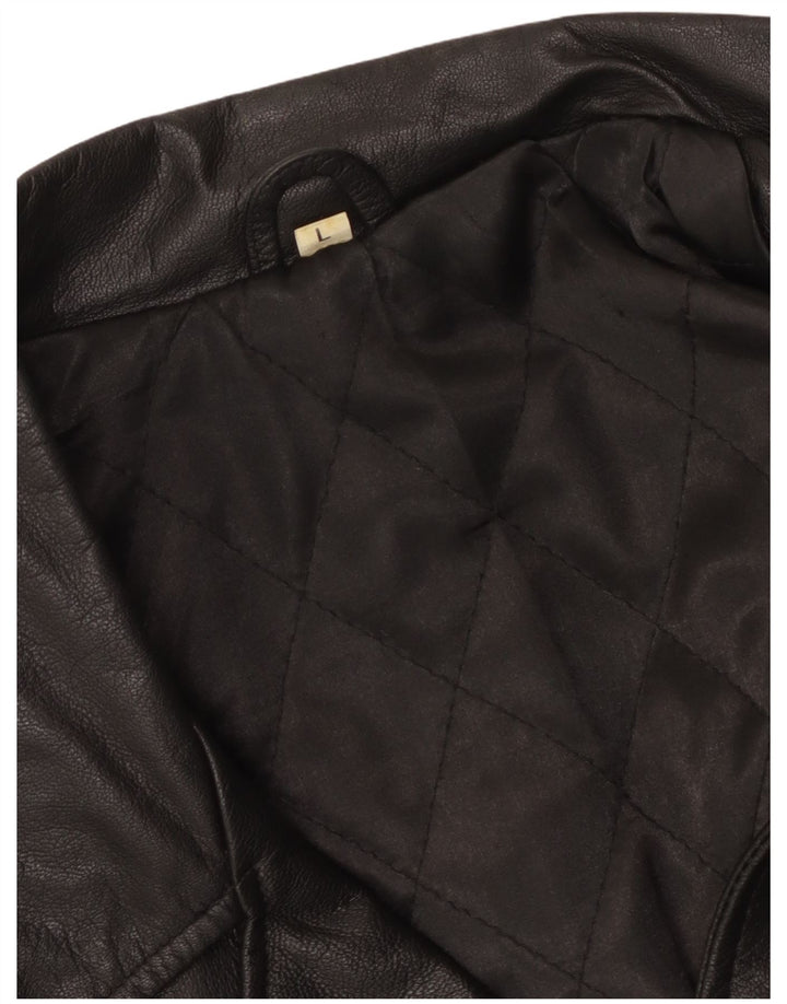 Jachetă de piele vintage pentru bărbați UK 40 Large Black