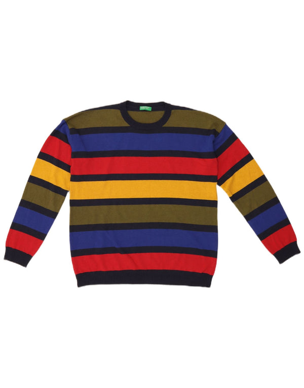 Benetton Boys Crew Neck Jumper Sweater 11-12 Years 2XL Multicoloured