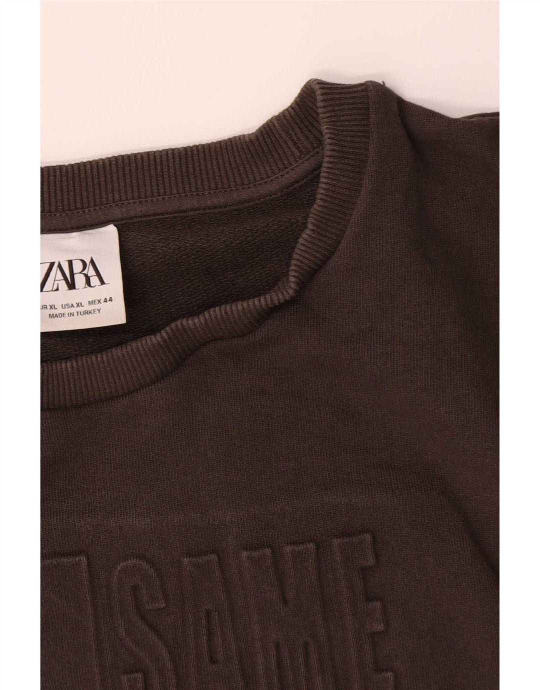 Pulover grafic pentru bărbați Zara XL, bumbac maro