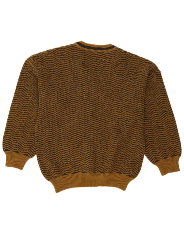 Pulover vintage pentru bărbați, cu decolteu în V, pulover mic, maro, chevron
