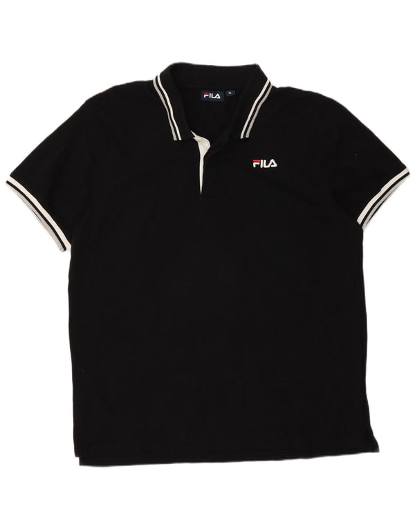 Tricou Polo Fila Barbati XL, bumbac cu dungi negre