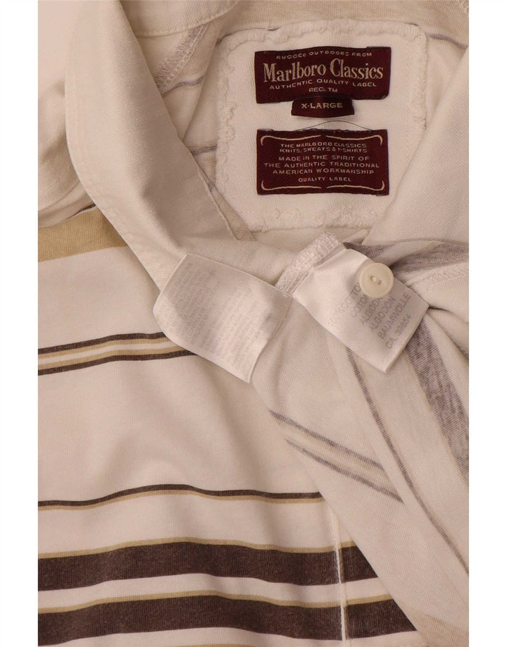 Tricou polo pentru bărbați Marlboro Classics XL, bumbac cu dungi albe
