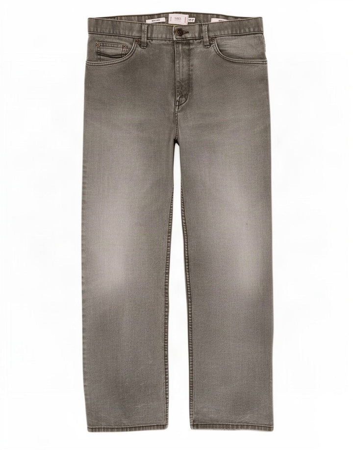 Marks & Spencer Blugi pentru bărbați Stretch Regular Straight W34 L31 bumbac gri