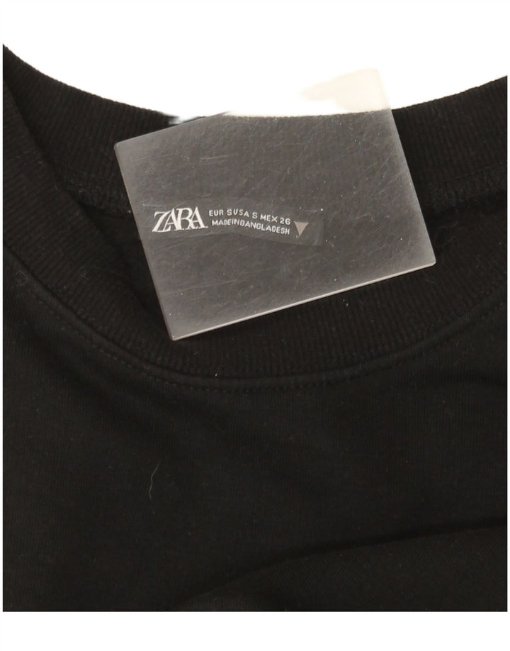 Pulover Oversized Crop pentru Damă Zara UK 10 Mic Negru