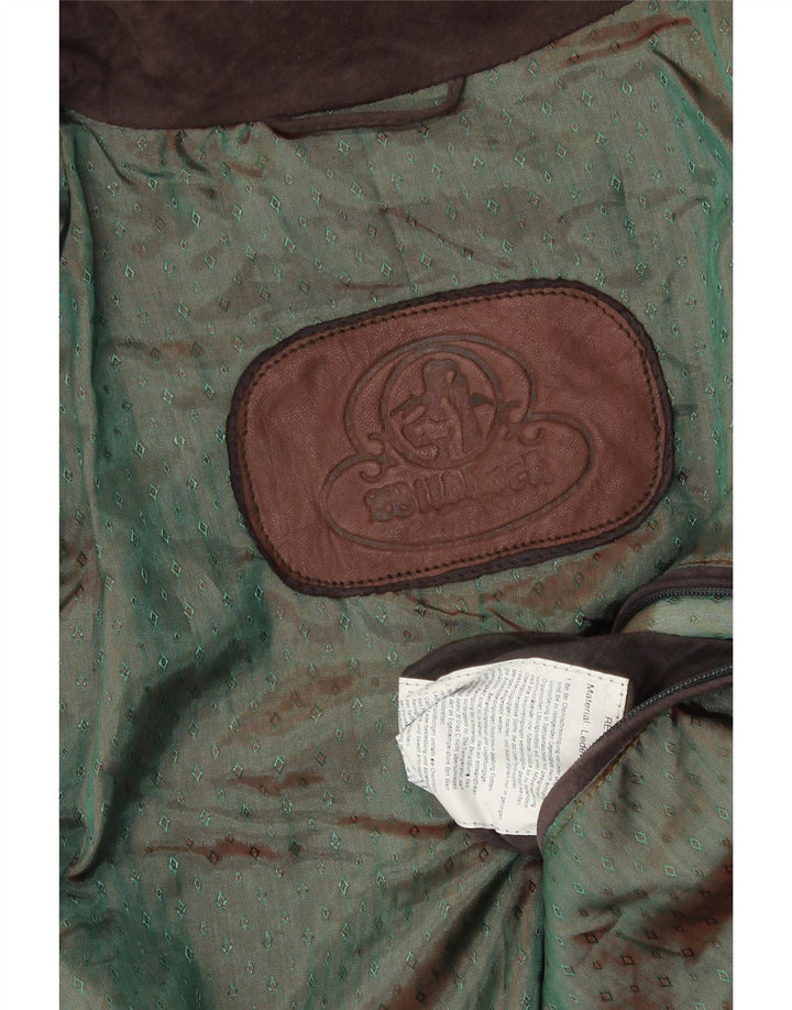 Jachetă vintage pentru bărbați din piele intoarsa, UK 42 XL, maro, piele