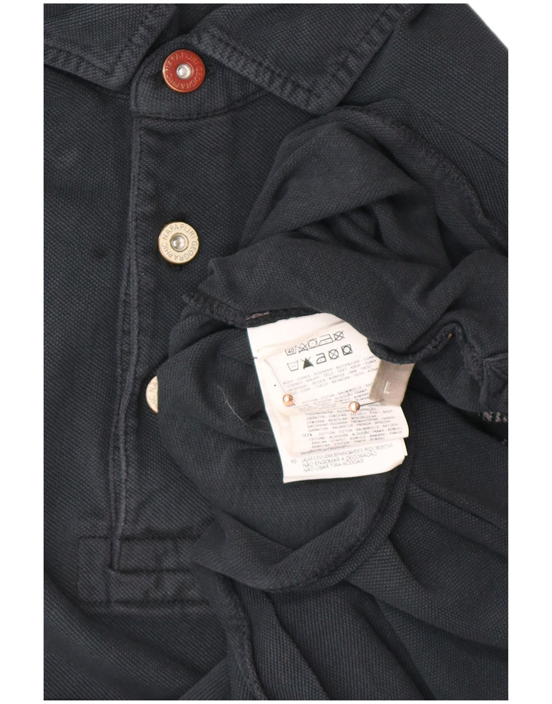 NAPAPIJRI Tricou polo cu grafică pentru bărbați, mare, albastru, bumbac