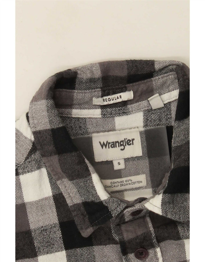 Cămașă de flanel Wrangler pentru bărbați, bumbac cu carouri, gri mic