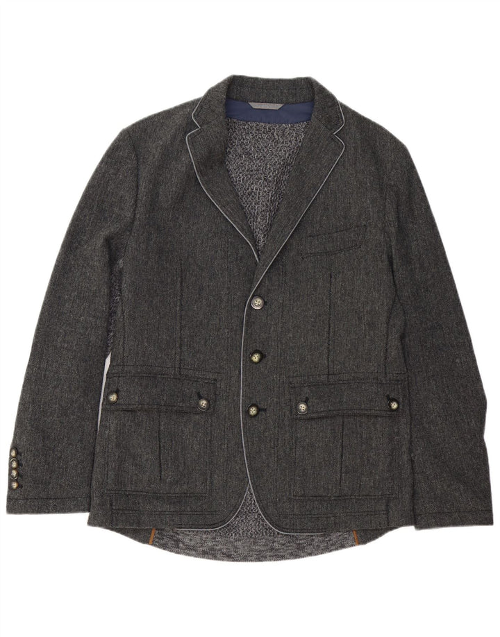 Blazer pentru bărbați HUGO BOSS, cu 3 nasturi, EU 50, mare, gri, oase