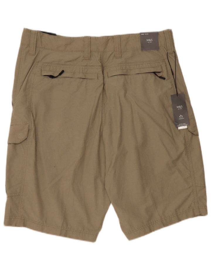 Pantaloni scurți cargo pentru bărbați Marks & Spencer W32, bumbac mediu bej