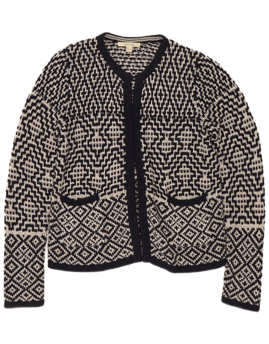 White Stuff Pulover cardigan supradimensionat pentru femei UK 8 Small Bleumarin