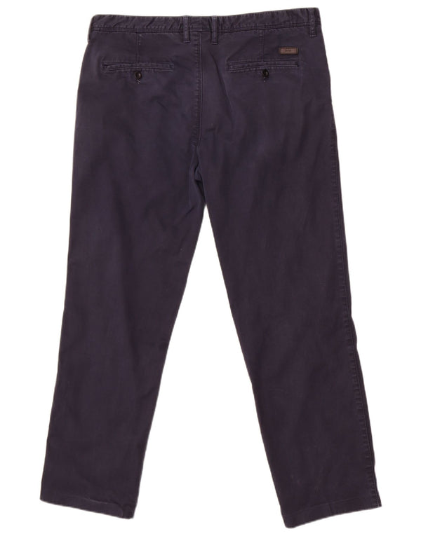 Hugo Boss Pantaloni chino drepți pentru bărbați IT 50 Large W36 L28 Bleumarin Bumbac