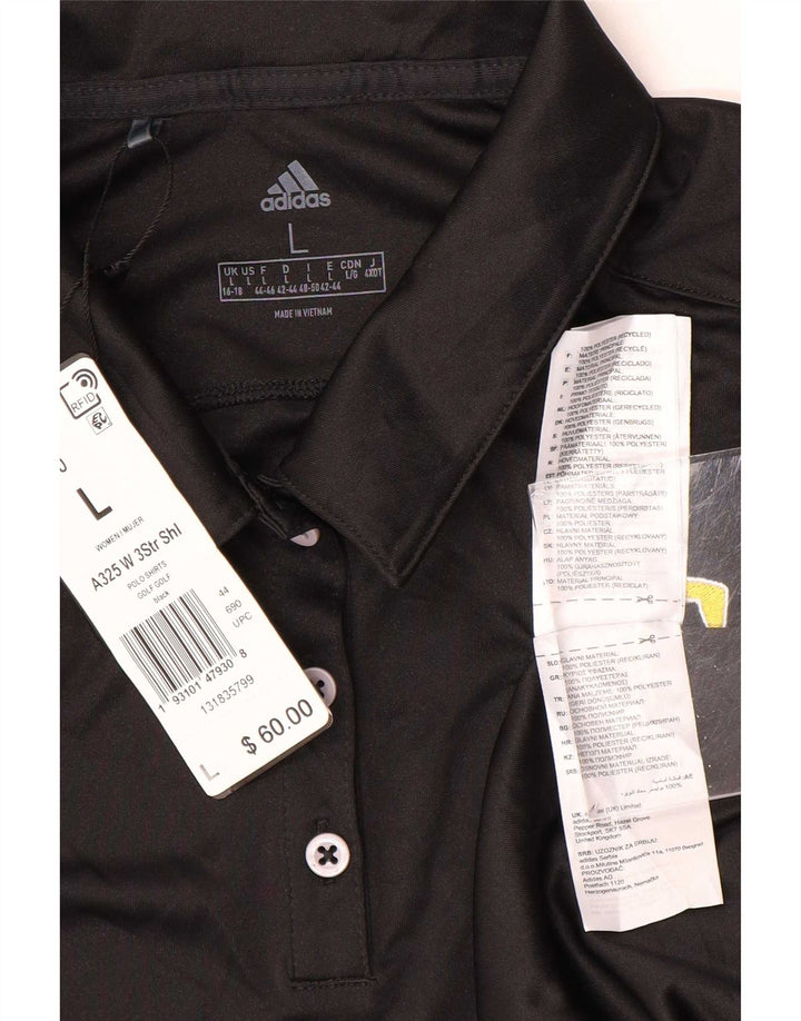 Tricou polo Adidas pentru femei Marea Britanie 16/18 Poliester negru mare