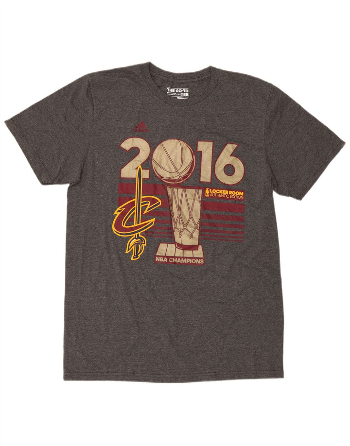 Tricou cu grafică obișnuită Adidas pentru bărbați Top, bumbac, gri mediu