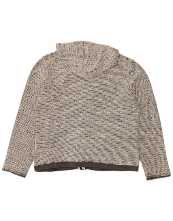 Weird Fish Pulover cu capota cu fermoar pentru femei UK 16 mare bumbac gri