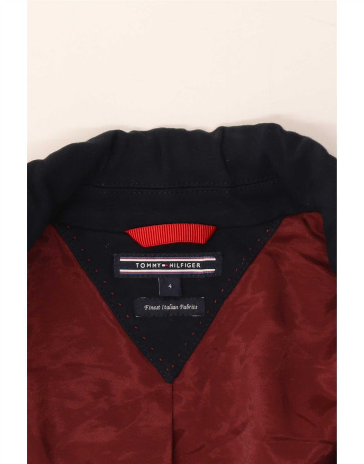 Sacou blazer pentru femei Tommy Hilfiger cu 1 nasture US 4 mic, viscoză bleumarin