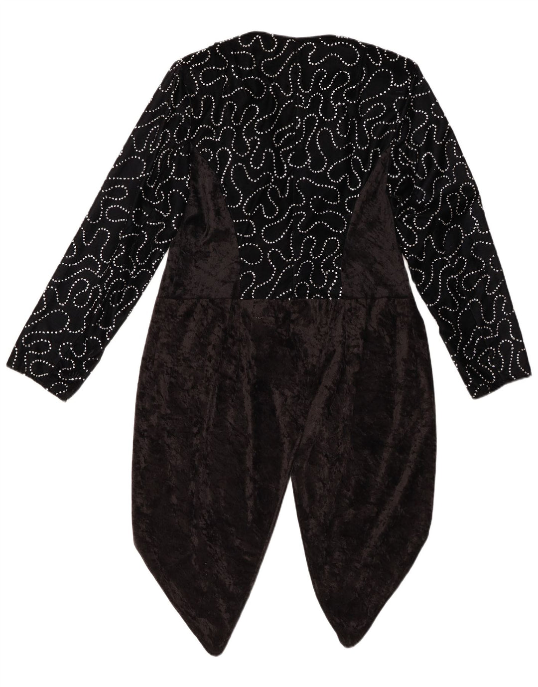 VINTAGE Jachetă cu frac cu model abstract pentru femei IT 42 Medium Black