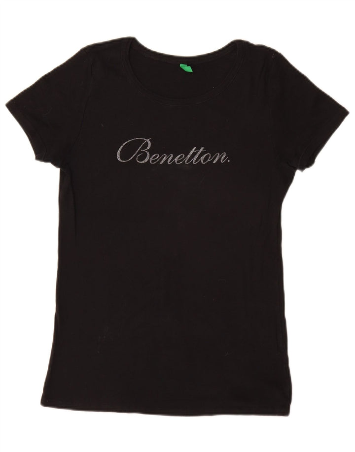 Tricou grafic BENETTON pentru femei Top UK 16 Small Black
