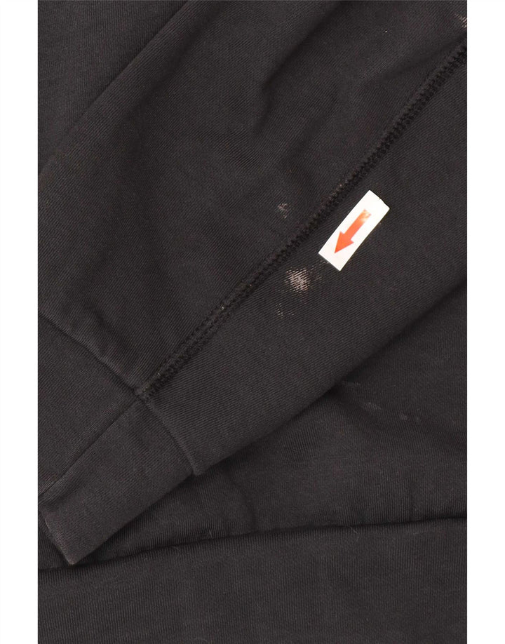 Pulover Nike pentru bărbați, cu fermoar, cu gât, bumbac mediu negru