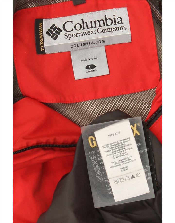 Jachetă de ploaie cu glugă Columbia pentru femei UK 16, mare, roșu, poliester